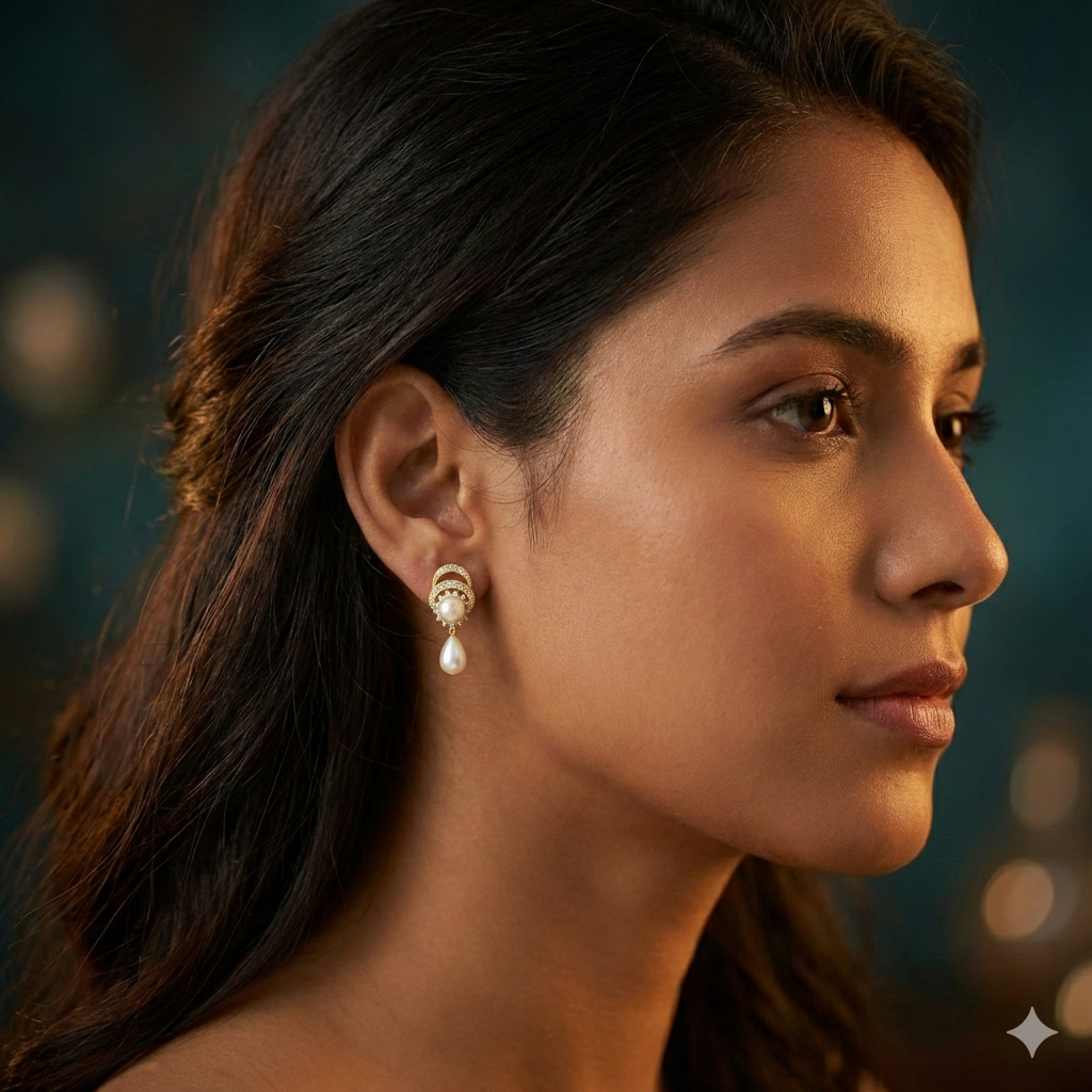 Beloved Pearl Hanging Earrings 5 - Image 1