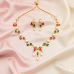 Exquisite Pearl With Coral-Jade Necklace 9