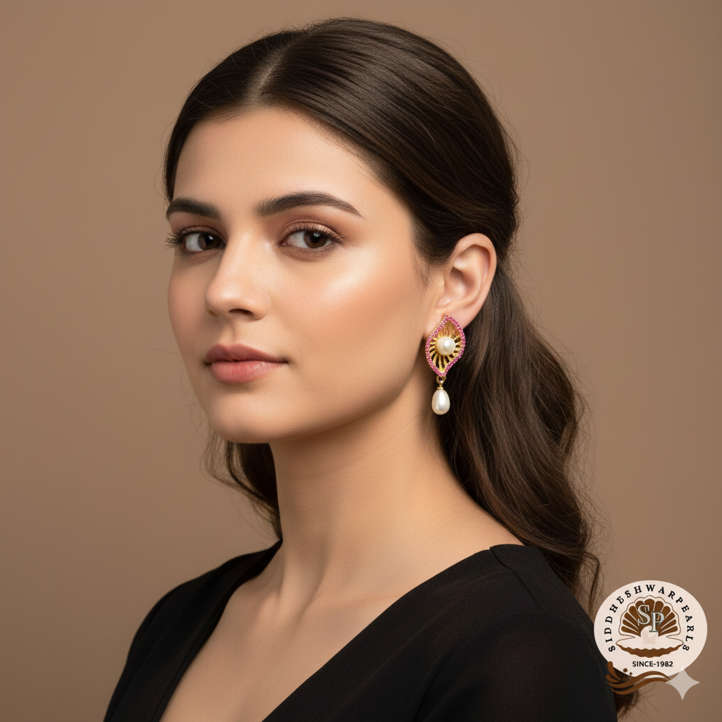 Delicate Pearl Drop Earrings 8 - Image 1