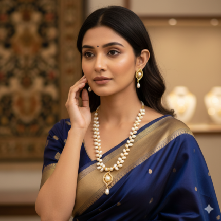 Zig Zag Pearl Necklace