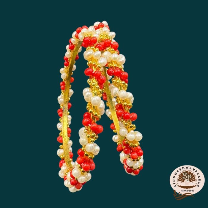 Pearl and Coral Bangles
