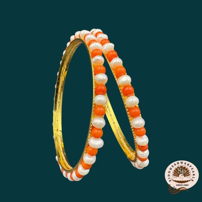Pearl and Coral Bangles