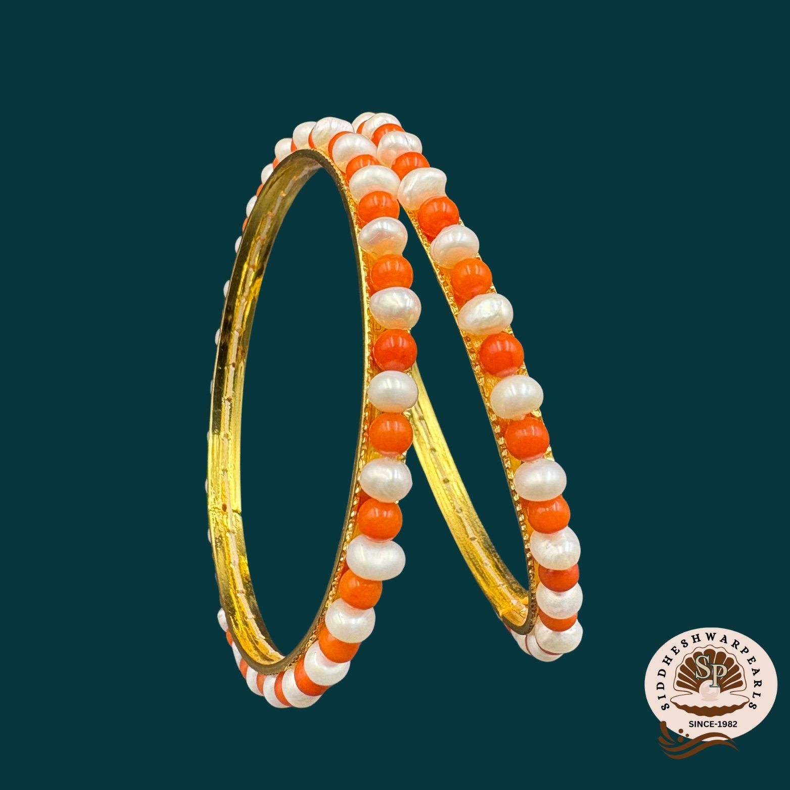 Pearl and Coral Bangles