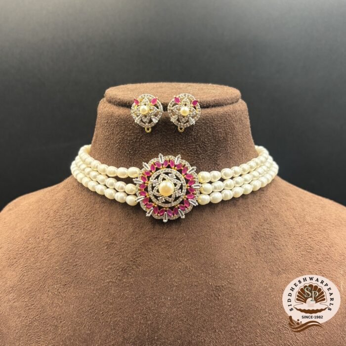 Plain Pearl Choker Necklace