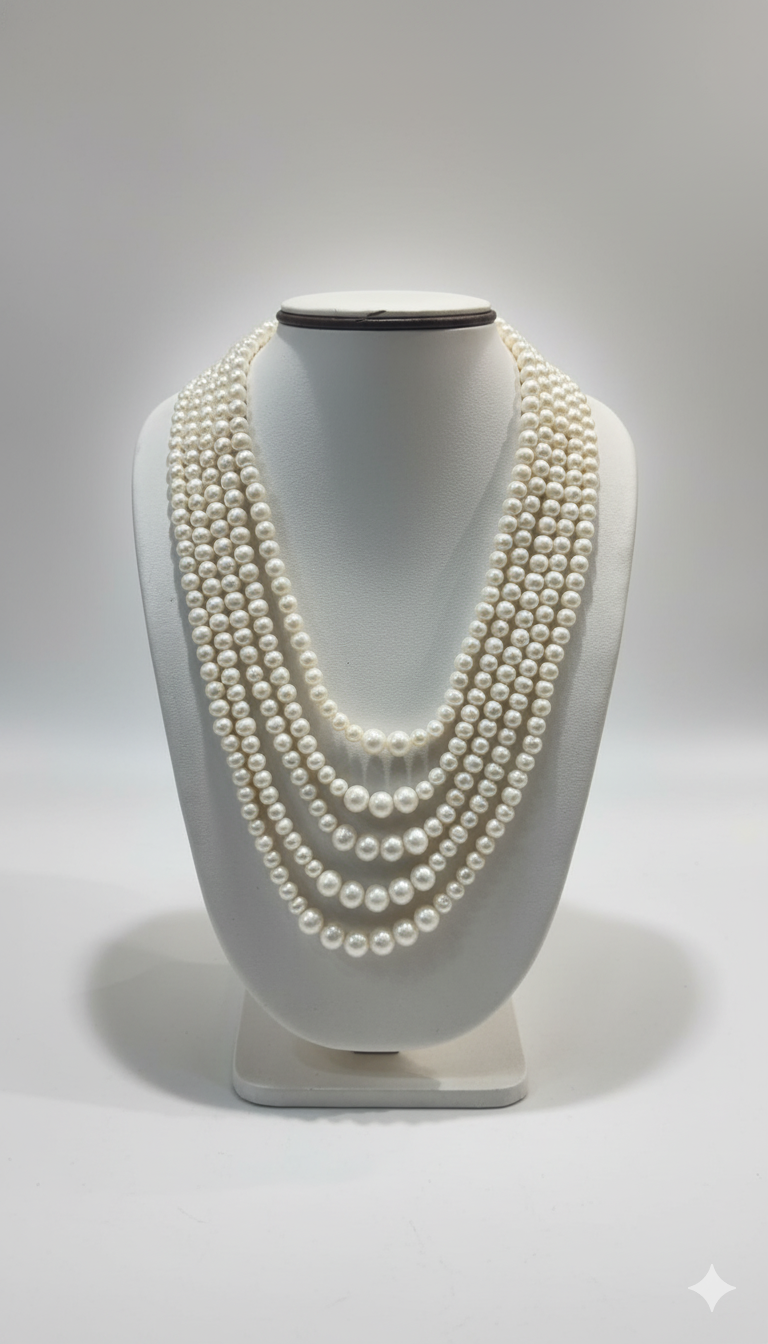 Gemini_Generated_Image_2a7kqi2a7kqi2a7k Five Layer Pearl Necklace - Image 1