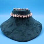 CZ Button Pearl Necklace - Image 2