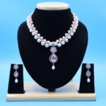 Ruby Pendant Button Pearl Necklace - Image 2