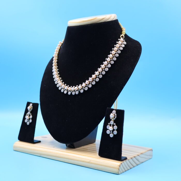 CZ Pink Pearl Necklace - Image 3
