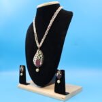 Ruby Pendant Pink Rice Pearl Nrcklace - Image 3