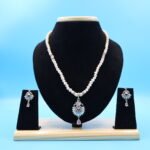 CZ Pendant Pink Pearl Necklace - Image 2