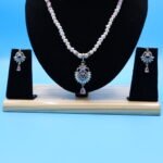 CZ Pendant Pink Pearl Necklace - Image 5