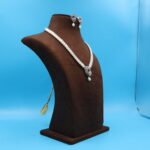 CZ Ruby Oval Pearl Necklace - Image 3