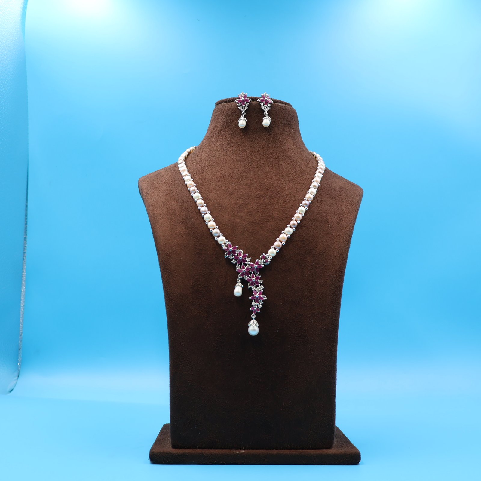 IMG_3823 Ruby Pendant Pearl Necklace - Image 2