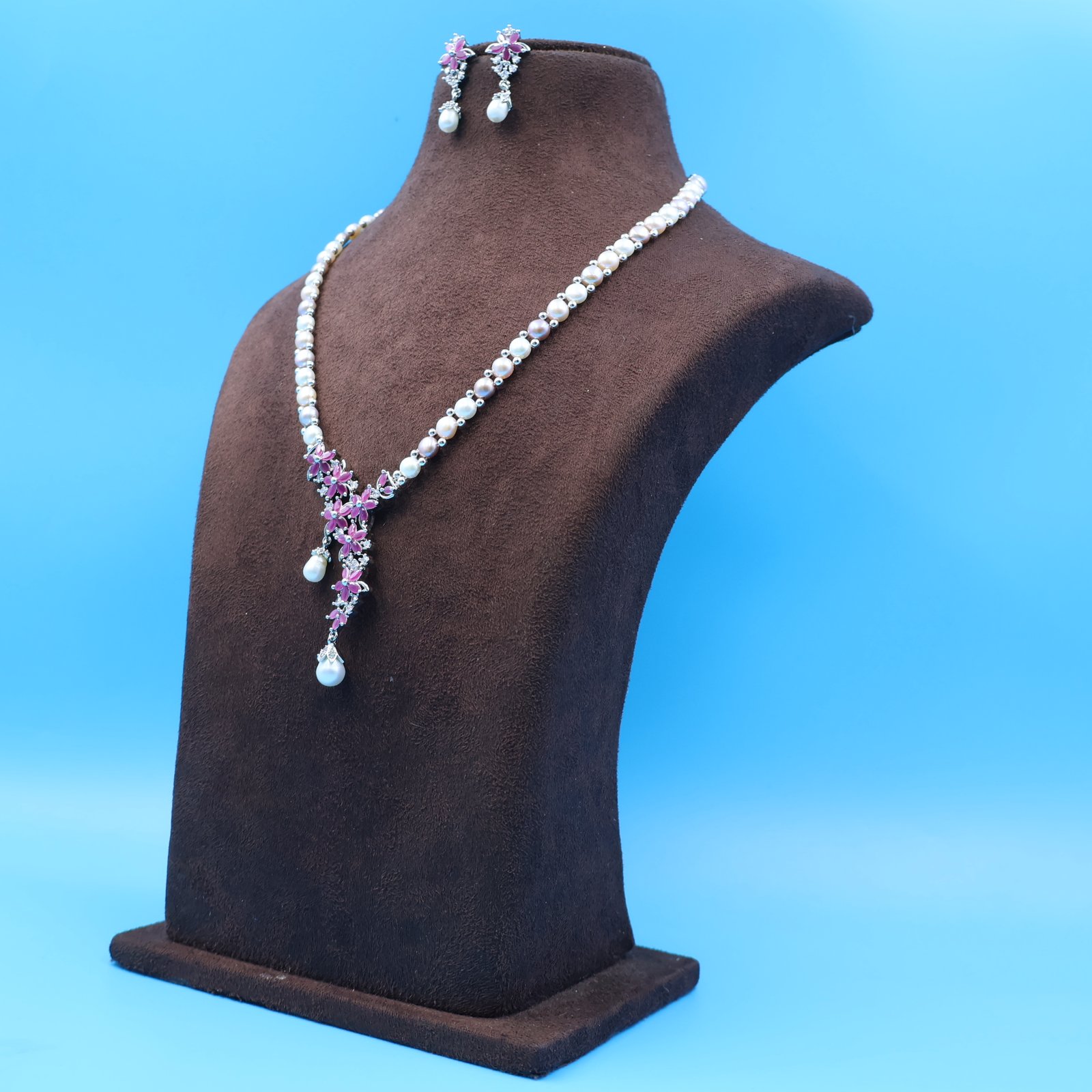 IMG_3826 Ruby Pendant Pearl Necklace - Image 4
