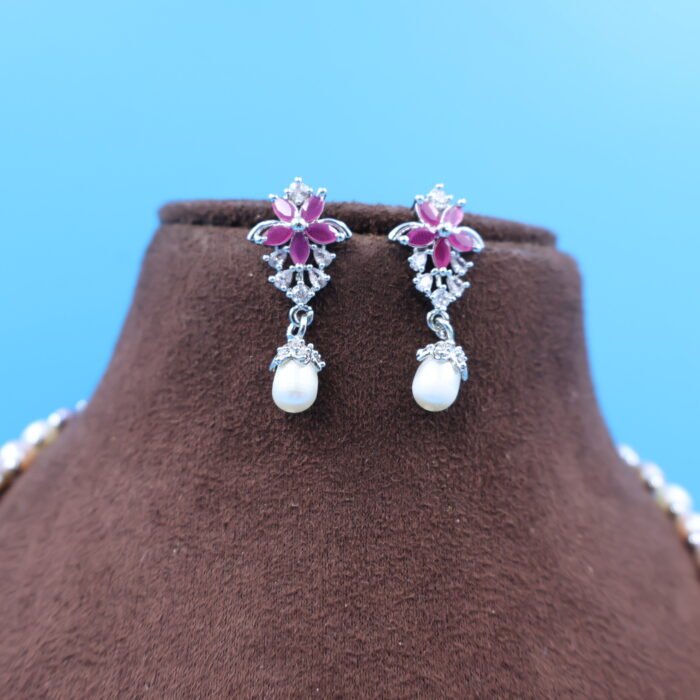 Ruby Pendant Pearl Necklace - Image 5