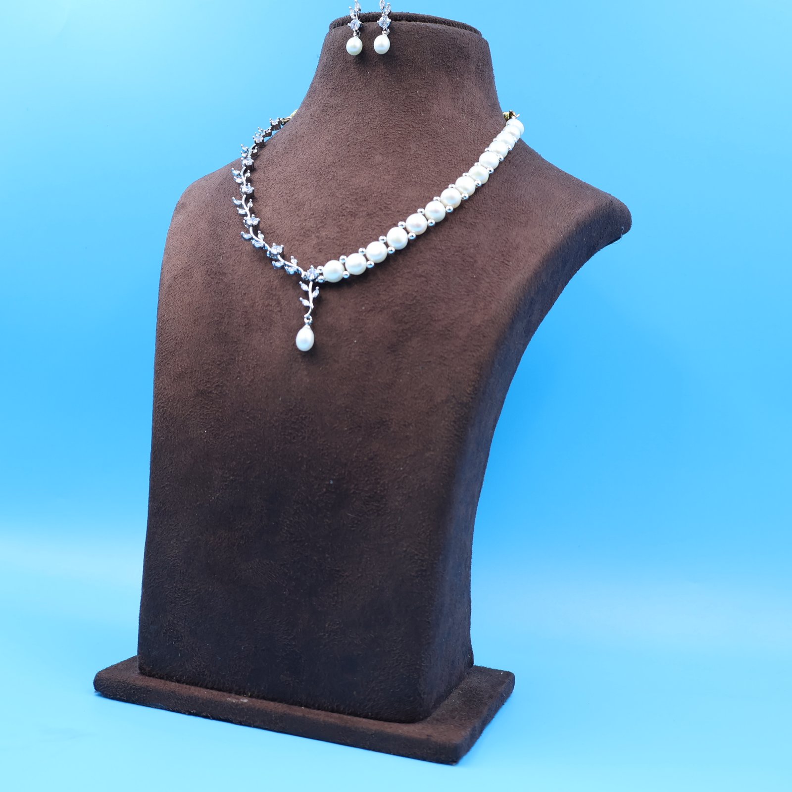 IMG_3841 CZ Button Pearl Necklace - Image 2
