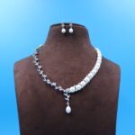 CZ Button Pearl Necklace - Image 4