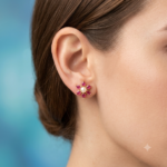 Flower Design Stud Earrings