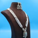 CZ Emerald Rani Haar Pearl Necklace - Image 4
