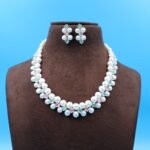 Two Layer Button Pearl Necklace - Image 2
