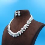 Two Layer Button Pearl Necklace - Image 3