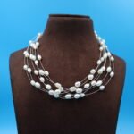 Thread Layer Oval Pearl Necklace - Image 2