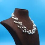 Thread Layer Oval Pearl Necklace - Image 4