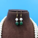 Two Layered Pearl And Emerald Necklace - Image 5
