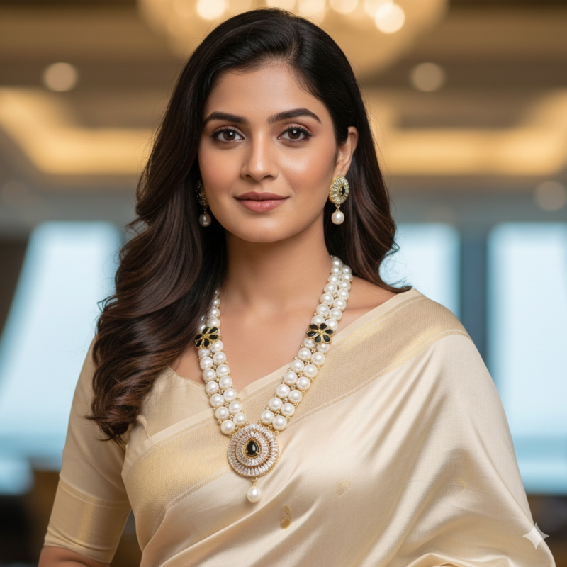 Button Pearl Necklace