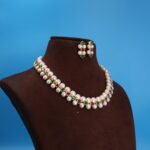 Two Layer Button Pearl Necklace - Image 3
