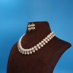Two Layer Button Pearl Necklace - Image 4