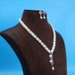 Ruby Stone Button Pearl Necklace - Image 3
