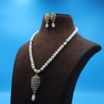 CZ  Pendant Pearl Necklace - Image 3