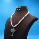CZ Pendant Pearl Necklace - Image 3