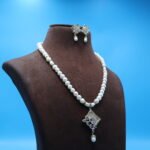 CZ Pendant Pearl Necklace - Image 4
