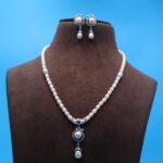 CZ Pink Moti Oval Pearl Necklace - Image 2