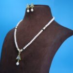 CZ Triangle Pendant Pearl Necklace - Image 3