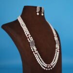 CZ Ruby Side Brooch Pearl Necklace - Image 4