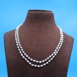 Two Layer Oval Pearl Necklace - Image 3