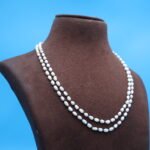 Two Layer Oval Pearl Necklace - Image 2