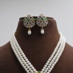 CZ Emerald Pearl Necklace - Image 5