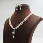 Two layer Oval Pearl Necklace Set - Image 3