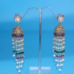 CZ Onex Hanging Pearl Earrings - Image 3