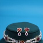 CZ Ruby Oval Pearl Choker - Image 3