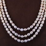 Three Layer Oval Pearl Necklace - Image 5