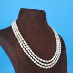 Three layer Oval Pearl Necklace - Image 3