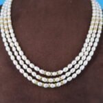 Three layer Oval Pearl Necklace - Image 4