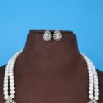 CZ Pendant Side Brooch Necklace - Image 4