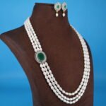 Emerald Pendant Oval Side Brooch Necklace - Image 3
