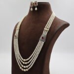 Four Layer Side Brooch Pearl Necklace - Image 2